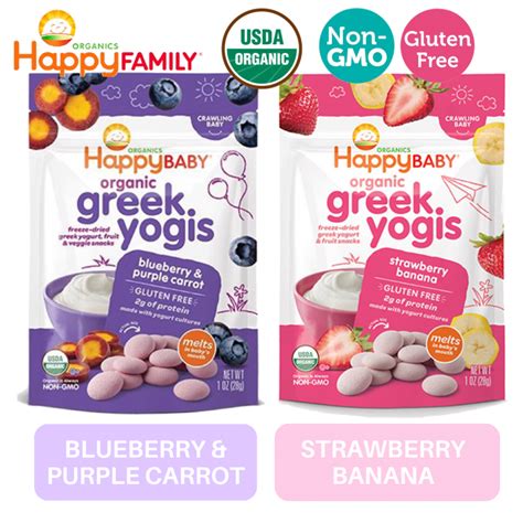 greek yogis|Happy Baby Organics Baby Snacks, Greek Yogis, Freeze Dried。